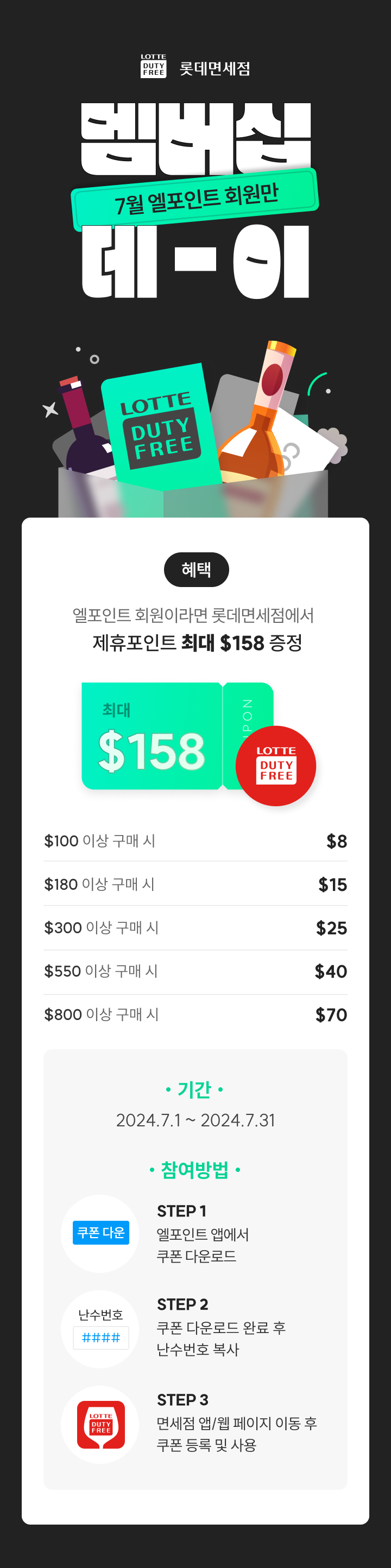 면세점 7월 제휴포인트